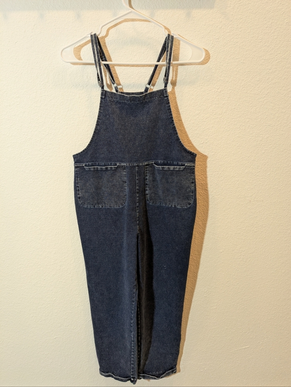 Indigo cotton soft overalls stretch like a thin sweatshirt